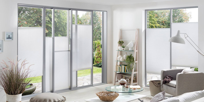 Honeycomb sliding door blinds